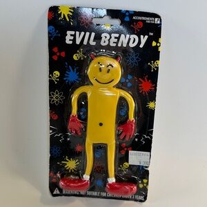 VTG Accoutrements Evil Bendy Flexible Yellow‎ Devil 1998